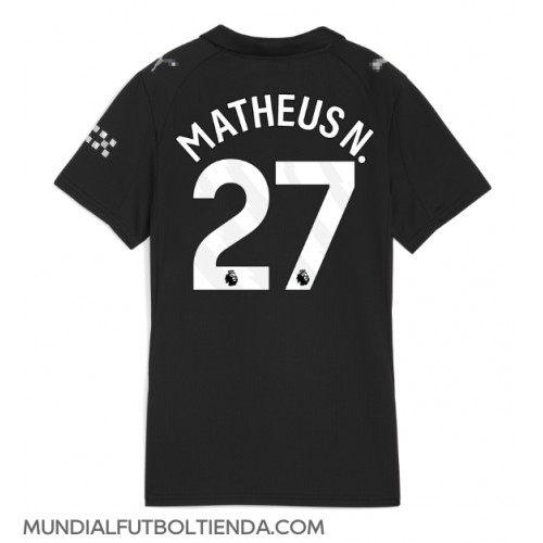 Camiseta Manchester City Matheus Nunes #27 Segunda Equipación Replica 2025-26 para mujer mangas cortas